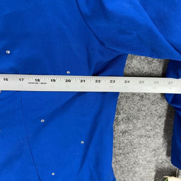 New Intriguing Threads Pants Suit Women 1X Plus Blue Collared Long Sleeve Casual - Picture 5 of 8